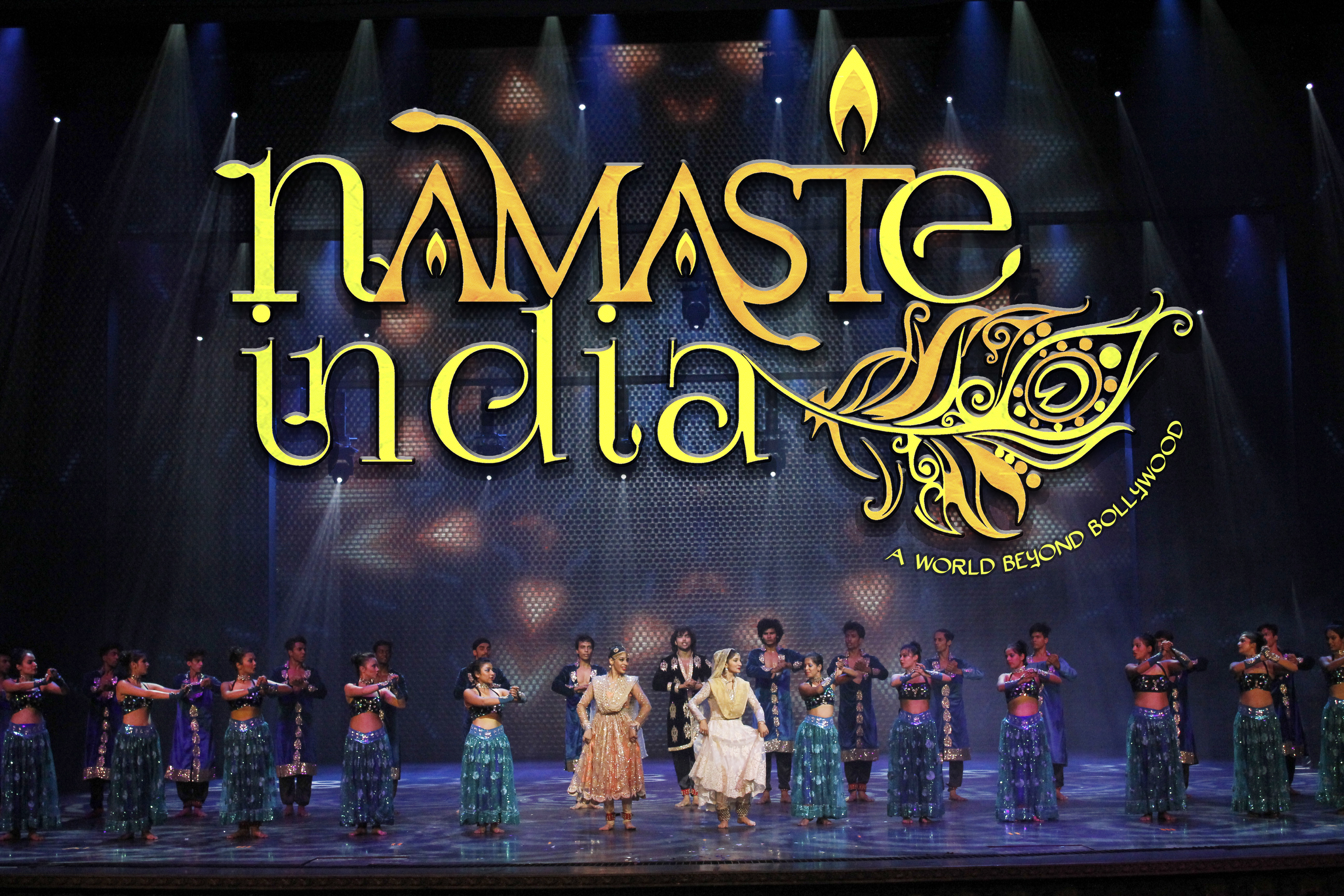 The cast of Namaste India dancing onstage