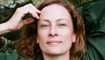 Sarah Harmer lying on the ground