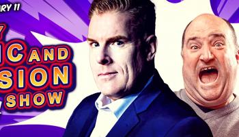Two men, one serious and one making a funny face. The words Family Magic and Illusion show on the side of the image.