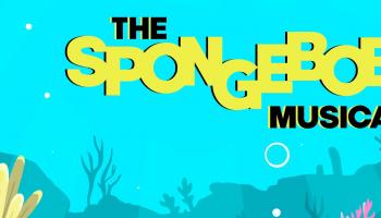 A colorful under water scene with the words The SpongeBob Musical on it. 