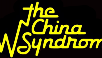The title "The China Syndrome" written in a stark yellow font against a black background