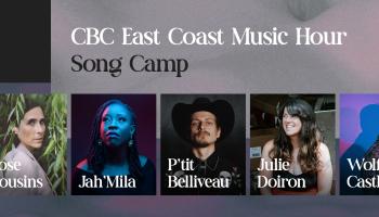 Shivering Songs & CBC listed to the left with images of the 6 artists involved shown beside them.