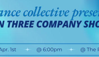 The words, 'Core Dance Collective presents Season Three Company Showcase' in dark blue lettering over a lighter blue background.
