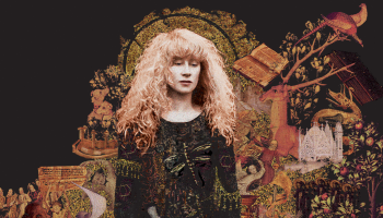 The Loreena McKennitt album cover for The Mask and Mirror in shades of brown.