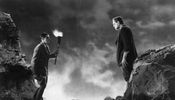 Frankenstein and his creation face off.