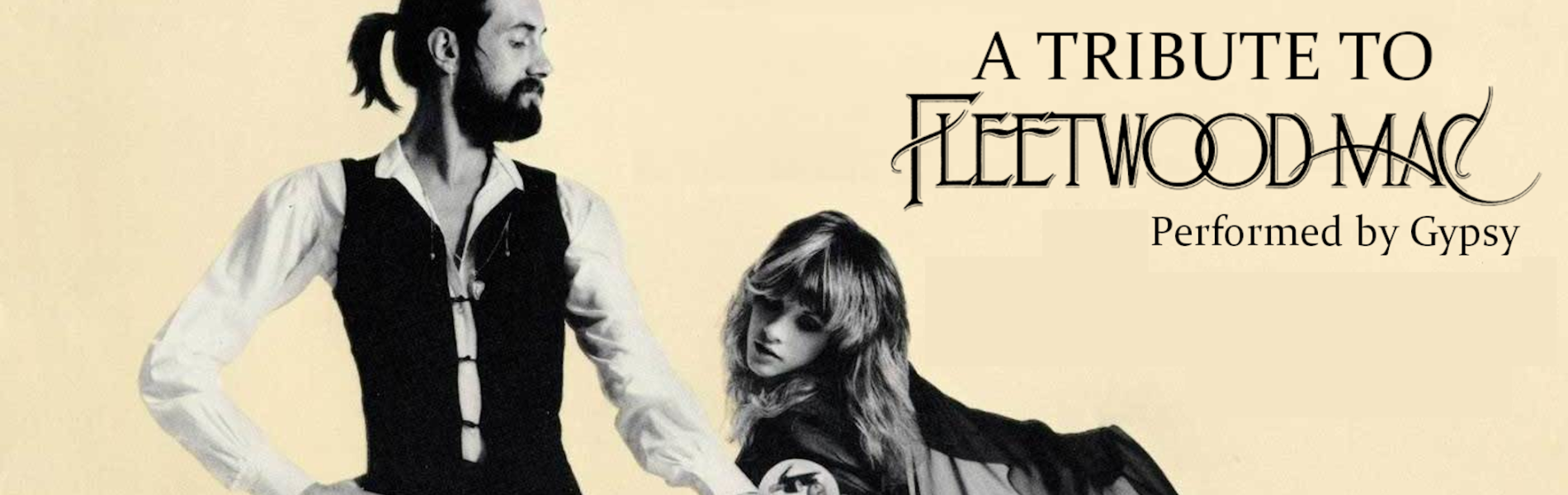 The image from the album Rumours with the words A Tribute to Fleetwood Mac performed by Gypsy.