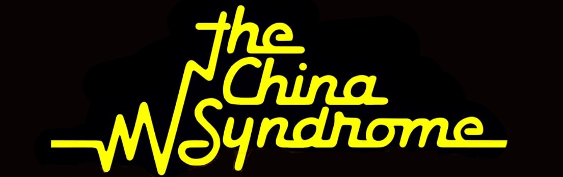 The title "The China Syndrome" written in a stark yellow font against a black background